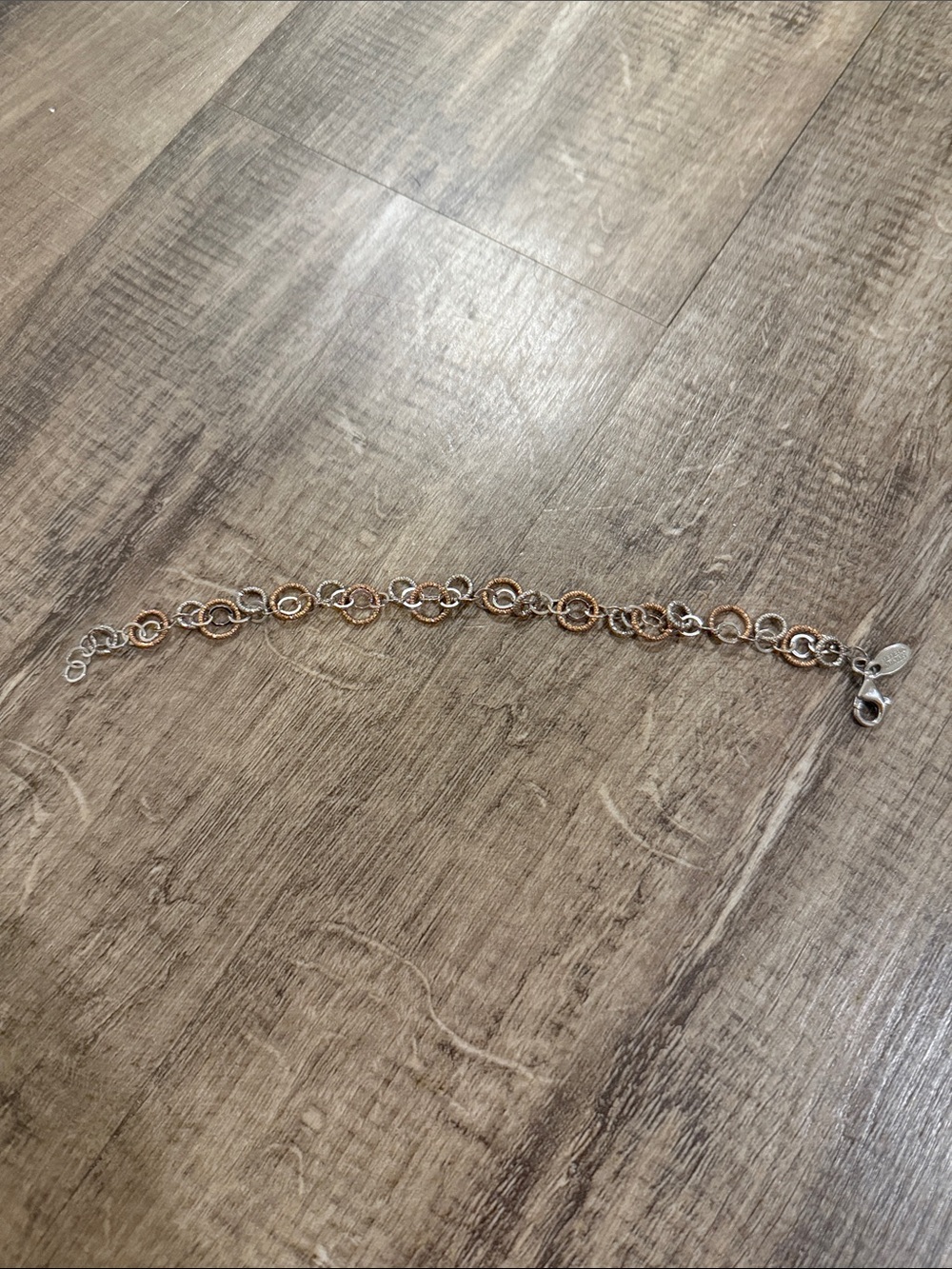 Two-Tone Rose Gold & Silver Link Bracelet for Women